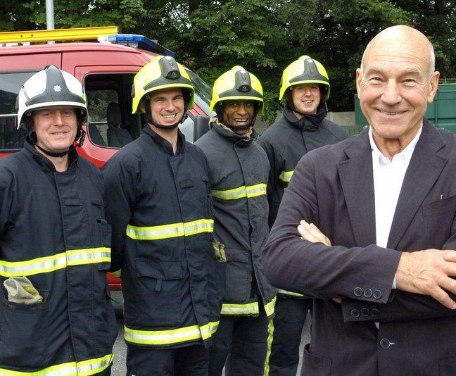 Hollywood star Sir Patrick Stewart experienced life as a firefighter during a visit to Bradford. 
The Mirfield-born screen legend was at West Yorkshire Fire Service’s Birkenshaw headquarters to meet staff. 
