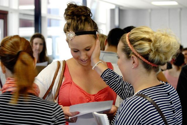 Rosie Davies opens her A-level results at St Marys Catholic School in Menston