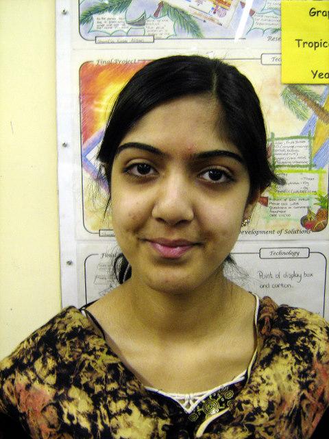 Samaira Hussain at Greenhead High School on GCSE results day