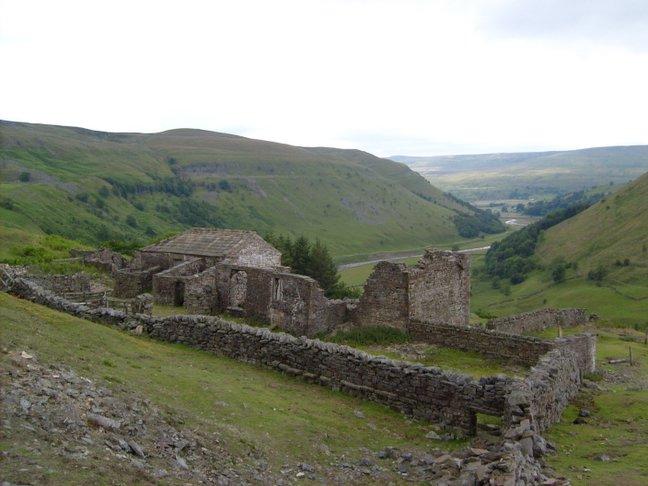 A view over the ruins of Crackpot Hall, Swaledale, taken by Col Magill, of Lime Tree Square, Hirst Wood, Shipley.
