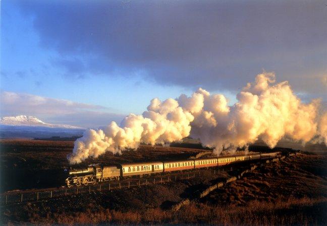 A steam train on Blea Moor near Ribblehead, taken by Terry Hanson, of Roydwood Terrace, Cullingworth.
