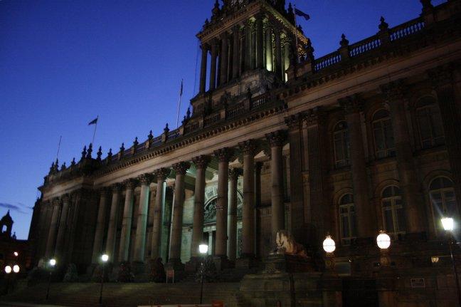 Leeds Town Hall at night, by Kimberley Finn, of Bradford