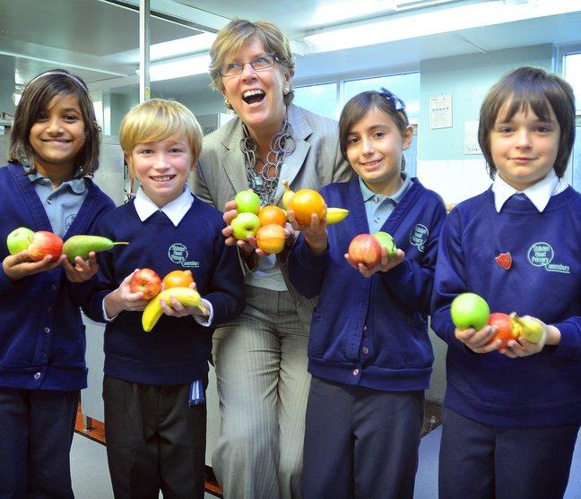 Television cook Prue Leith cut a ribbon to officially open a Bradford primary school’s new cooking room.
The South African-born restaurateur, who is a judge on the BBC programme Great British Menu, was at Shibden Head Primary School in Queensbury.