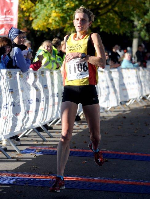 Winner of the women's race Karen Pickles.