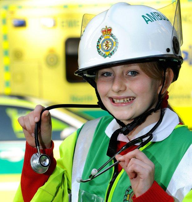 Emergency services were called in to help educate Ilkley youngsters on life-saving careers.
The North West Paramedic Team visited Moorfield School and offered pupils, including Lara Smart, the chance to test out equipment such as the stretcher. 