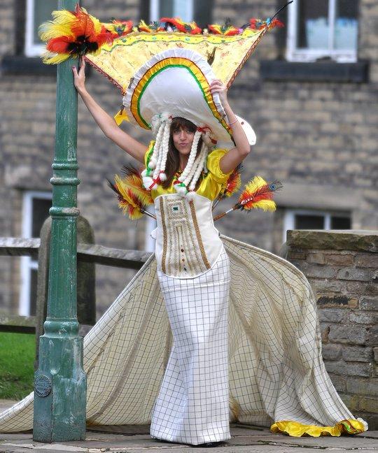 A Caribbean carnival costume in the style of a Victorian dress has been made at Bradford’s Industrial Museum.
The brightly-coloured dress was made as part of the Black History Month celebrations