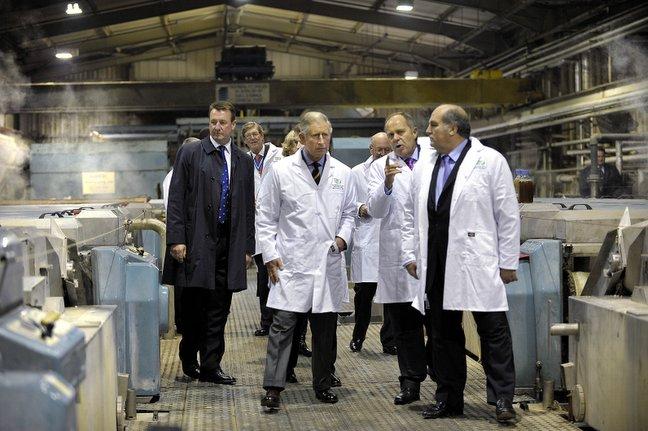 Prince Charles at the Haworth Scouring Company.