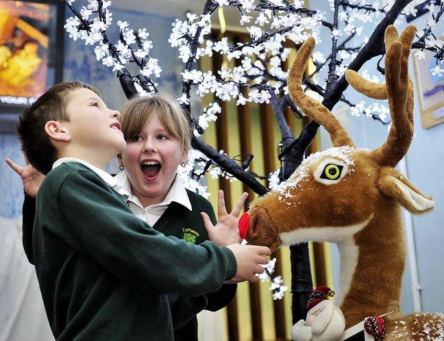 Teachers at Carrwood Primary School in Eversley Drive, Holme Wood, were there on Wednesday while all the youngsters were at home due to the bad weather and went wild with the Christmas decorations as a surprise. 