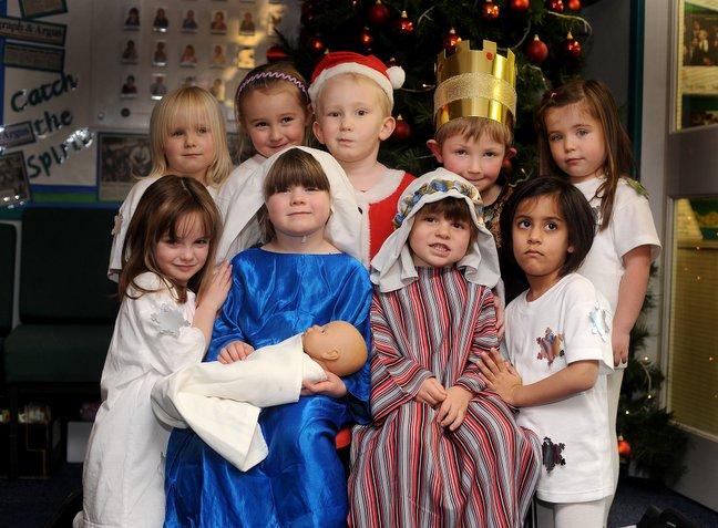 The cast of Hill Top C of E Primary School, Nursery Nativity.