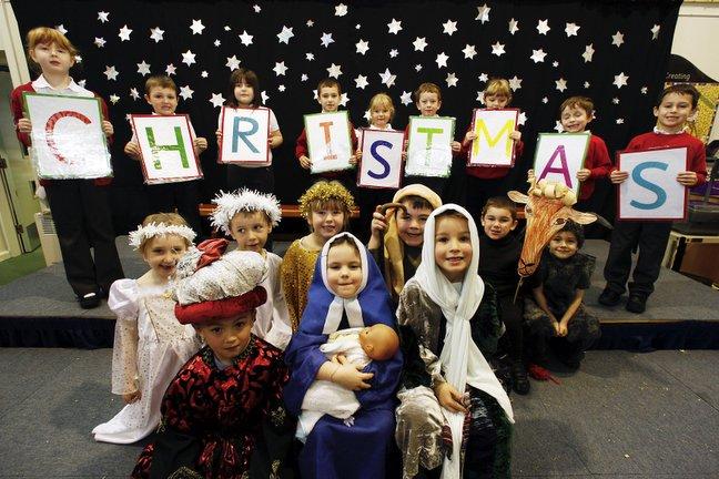 The cast of Lees Primary School play 'Christmas Spells Christmas'.