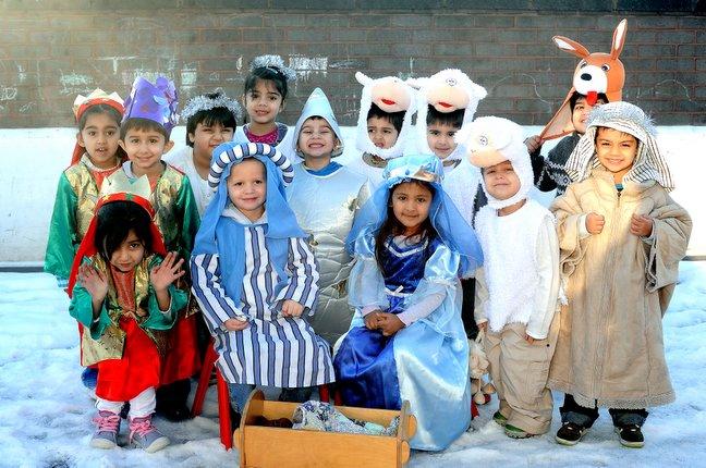 The cast of Poplars Farm Nursery School Nativity.