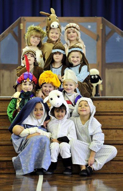 The cast of St John the Evangelist Catholic Primary School Nativity.