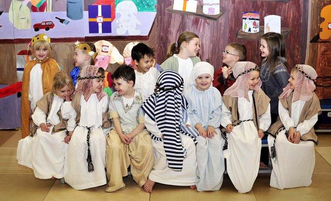 The cast of Woodlands C of E Primary School Nativity.