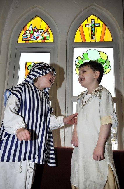 Appearing in Woodlands C of E Primary School Nativity play, were Beau Morrison, left, and Harvey Kellett.
