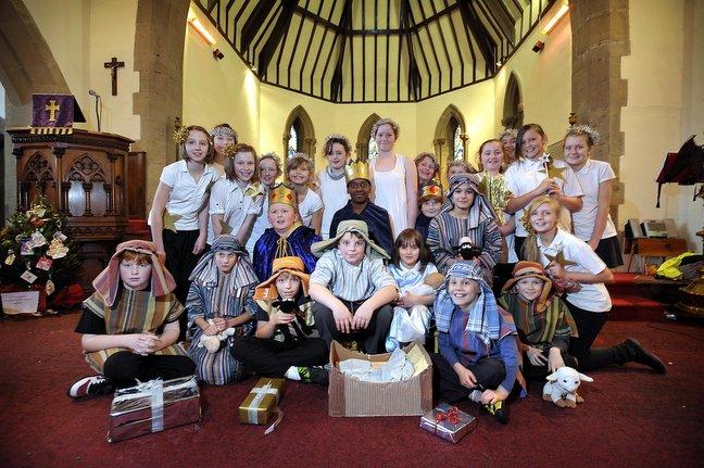 The cast of Cullingworth Primary School Nativity.