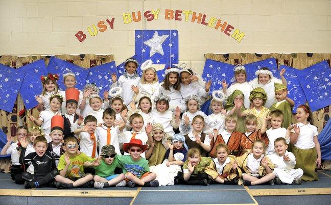 The cast of Foxhill Primary School, Queensbury, Nativity.