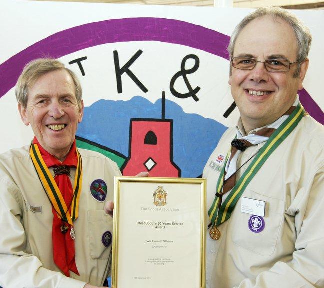 A scout leader has been honoured for giving 50 years service.
Neil Tillotson has spent his whole scouting life with the 1st Kildwick and Farnhill Troop.