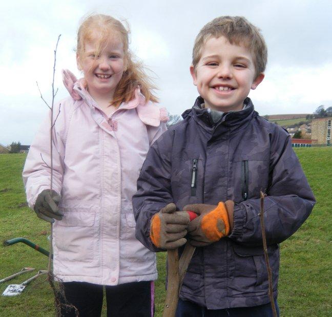 Pupils at a Baildon school have planted a 1,000-tree boundary hedge to create a new habitat for a range of wildlife. 
Each child at Sandal Primary School has planted at least one tree as part of the hedge on the school field.