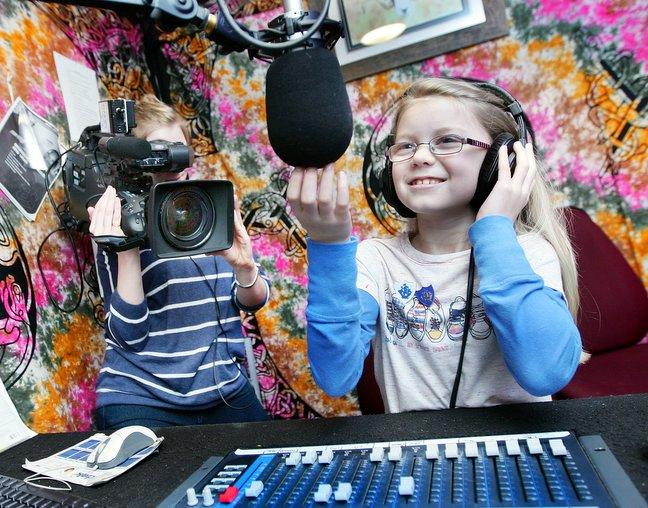 Daisy Watkiss – thought to be the youngest radio presenter in the UK – is poised to have a national audience.
The nine-year-old Kildwick School pupil, who fronts Crazy Daisy’s Lazy Saturday slot on Drystone Radio, has been filmed by Blue Peter.