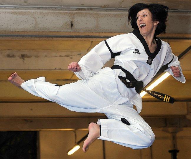 Taekwondo instructor Lisa Winteridge is celebrating after achieving her masters in the sport. 
The 31-year-old from Bingley is believed to be one of only a few women in the country to pass her fourth Dan black belt and become a Master. 