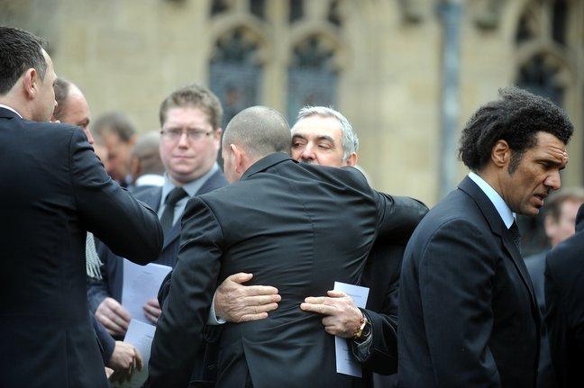 Former Bradford City player Don Goodman among the mourners.