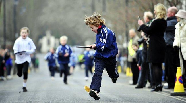 Pupils from various schools from around the IIkley area took part in a Pancake Day Race on The Grove in Ilkley, Pictured are pupils from Westville House Primary School.