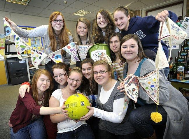 The values of fair trade have been promoted to pupils at Guiseley School Technology College.
To celebrate Fairtrade Fortnight, they took part in a soccer tournament, used Fairtrade packaging to make a mosaic and Fairtrade cotton to make bunting.