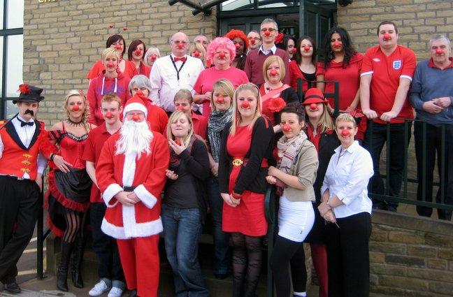 Staff at Naylor Wintersgill accountants in Bradford wore red, for Red Nose Day.