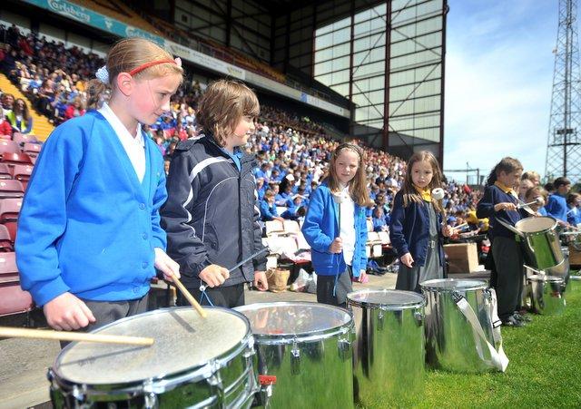 Drummers from Burley Oaks Primary School.