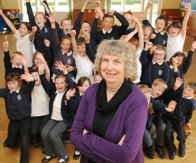 A Glusburn Community Primary School teacher gave a farewell line dance to the pupils at her final assembly.
Janet Wood, 58, who has taught at the school for 22 years, is retiring next month and she wanted to do something special for the children.
