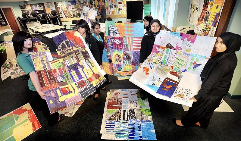 A series of posters with positive images from around the city have been created in sections by more than 700 Laisterdyke Business and Enterprise College pupils.