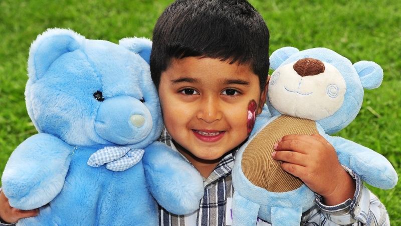 Thousands of ‘Born in Bradford’ families, complete with their furry friends, under generally sunny skies enjoying the fourth annual Teddy Bear’s Picnic to be hosted by the project.
Husnain Fazal, four, from Wibsey brought two of his friends along.