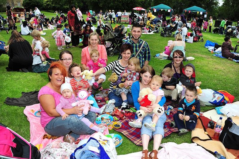 Families enjoying the picnic in Lister Park.