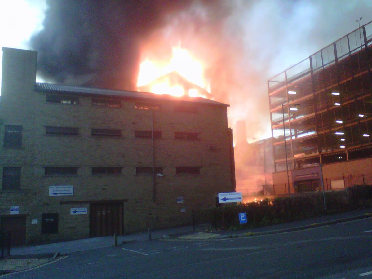 One of Rob Stoney's submitted pictures from this evening's fire at a mill off Thornton Road
