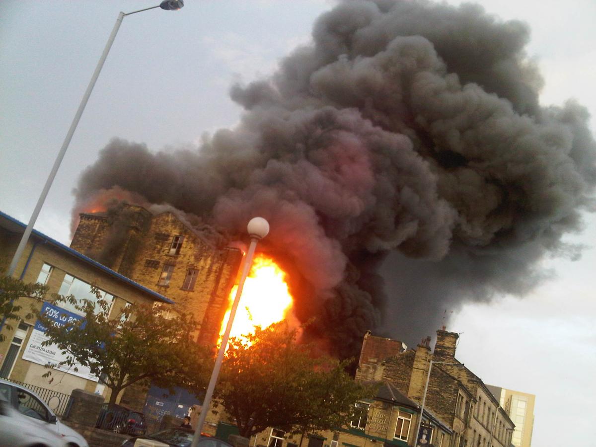 One of Tamina Alyas' pictures from this evening's fire at a mill off Thornton Road