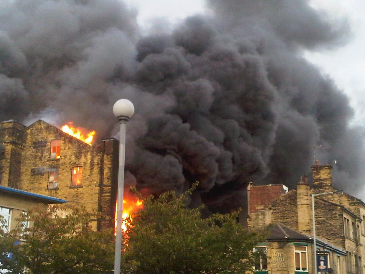 One of Tamina Alyas' pictures from this evening's fire at a mill off Thornton Road