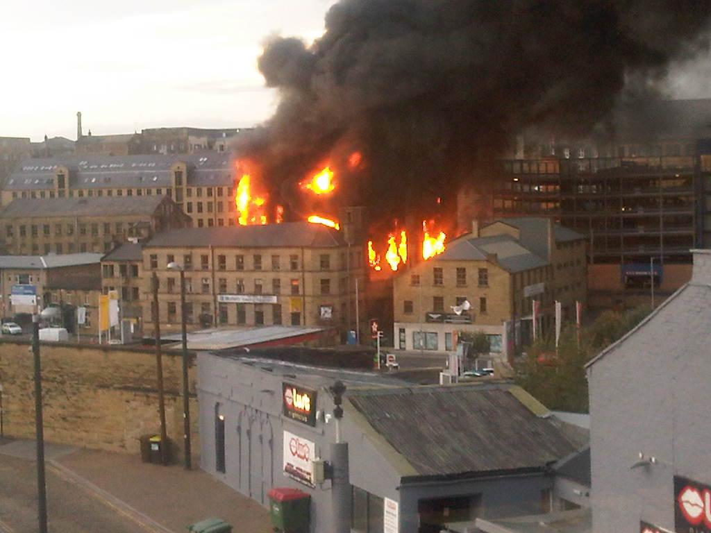 Reader's submitted pictures from this evening's fire at a mill off Thornton Road