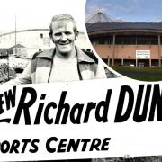 Richard Dunn at the sports centre in May 1976, before going back to his job as a scaffolder