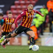 James Vaughan scored two penalties as his Bradford City side grabbed a 2-0 victory over Mansfield Town. Picture: Thomas Gadd