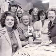 Coronation Street star Pat Phoenix meets fans in Bradford in 1983