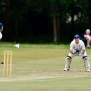 Harden batting against Skipton in the Aire-Wharfe League. Picture: Andy Garbutt.
