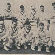 Keighley Cricket Club June 1963: Back (left to right): J.Buckman, A.Fielding, G.S.Greenwood, W.Tatton, G.Lloyd, M.Whitham/ Front: L.G.Skirrow, J.S.Wilson, J.A.Greenwood (captain), E.Harris and G.Dyson