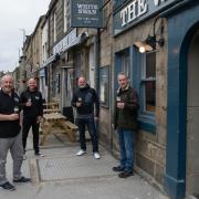From left to right are: Otley Pub Club members Eddie Conneely, Glen Miller, licensee Jason Smith and Greg Mulholland