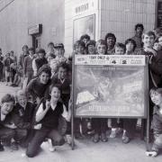Fans queuing outside the Odeon in 1983 for a marathon Star Wars screening