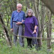 Martin Harwood and Mary Elliott in the woodland