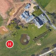 The site in Cookridge, and where the helipad would be. Pic: Google