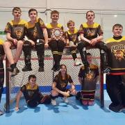 The Bradford Bulldogs’ U13 ball hockey national champions after their victory at the Bench Buddy Arena in Rotherham last Sunday.