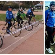 Heckmondwike Cycle Speedway Club members in action for the returning team