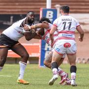 Samy Kibula was drafted in at second row after Chester Butler pulled out late. Picture: Tom Pearson