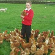 illiam Watson with some of his hens